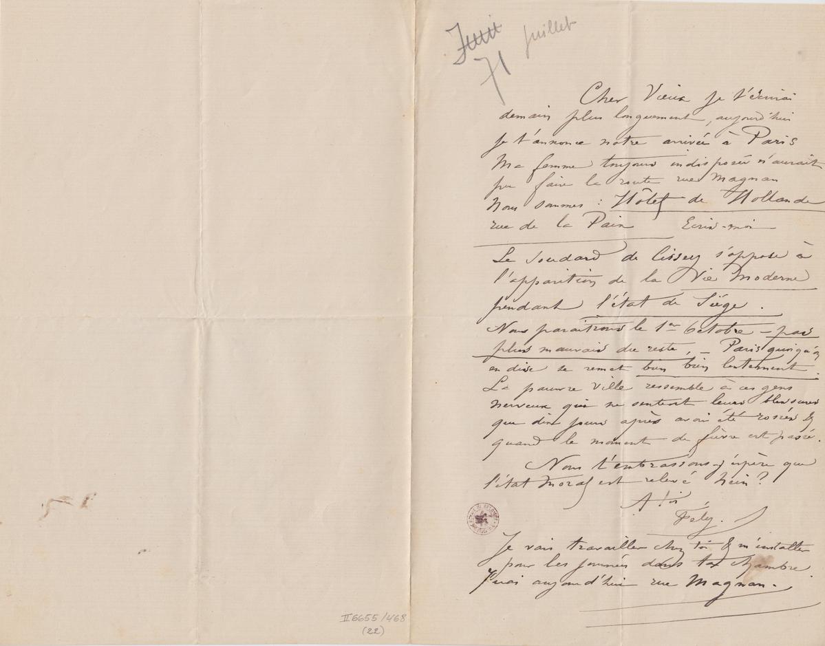 Illustration de la lettre