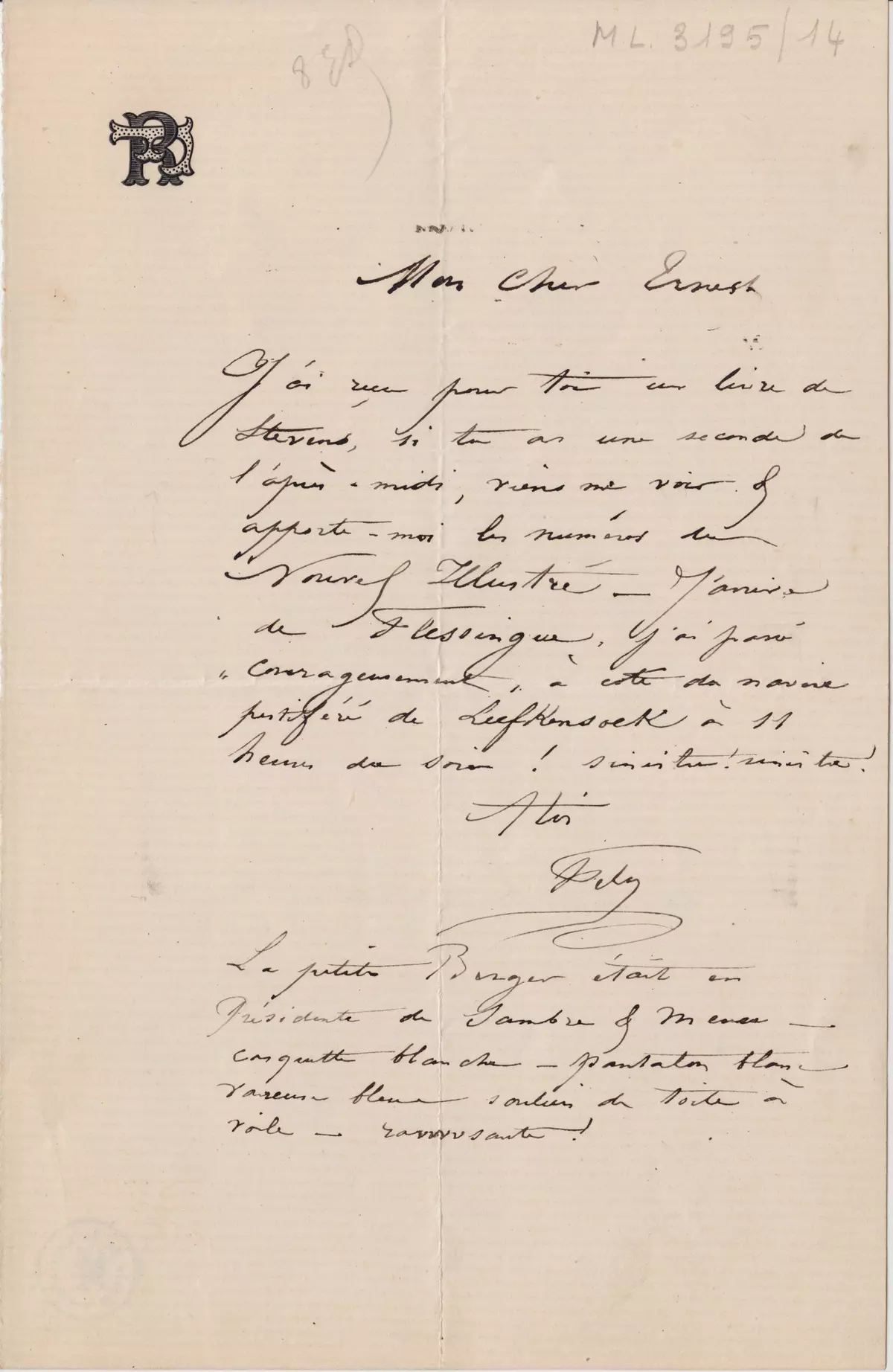 Illustration de la lettre