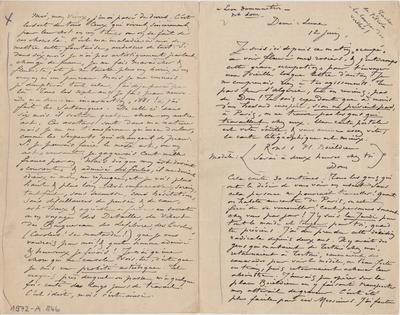 Lettre de Félicien Rops à [Léon] [Dommartin]. Corbeil-Essonnes, 0000/06/12. Paris, Fondation Custodia, 1972/A/846