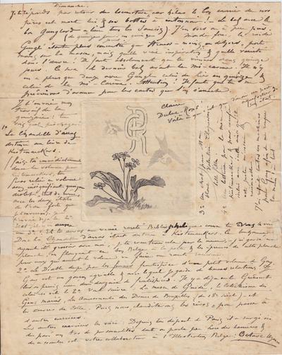 Lettre avec épreuve de Félicien Rops à [Léon ?] [Dommartin ?]. s.l., 0000/00/00. Paris, Fondation Custodia, 1972/A/847