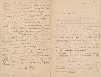 Copie non autographe de Félicien Rops à [René] Pincebourde. Paris, 1895/11/05. Paris, Fondation Custodia, 2003/A/1252