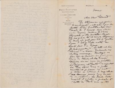 Lettre de Félicien Rops à Edmond [Carlier]. s.l., 0000/00/00. Paris, Fondation Custodia, 2003/A/1265