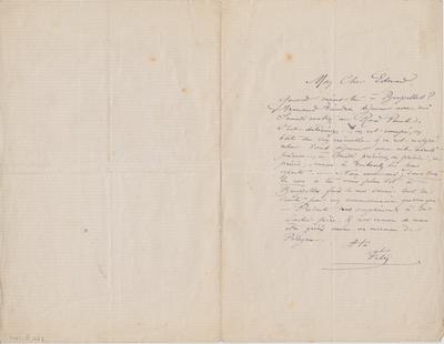 Lettre de Félicien Rops à Edmond [Carlier]. s.l., 0000/00/00. Paris, Fondation Custodia, 2003/A/1267