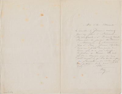 Lettre de Félicien Rops à Edmond [Carlier]. s.l., 0000/00/00. Paris, Fondation Custodia, 2003/A/1269