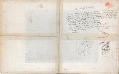 Lettre au verso d'une gravure de Félicien Rops à Inconnu. s.l., 0000/00/00. Paris, Fondation Custodia, 2010/A/23
