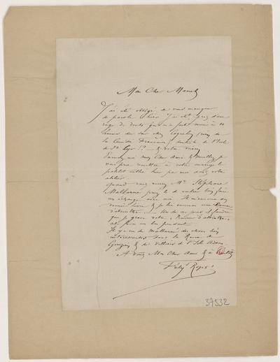 Lettre de Félicien Rops à [Édouard] Manet. s.l., 0000/00/00. Paris, Bibliothèque de l'Institut national d'histoire de l'art, 37532
