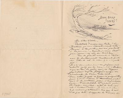 Lettre de Félicien Rops à [Henri] Liesse. s.l., 0000/00/00. Paris, Fondation Custodia, 7758