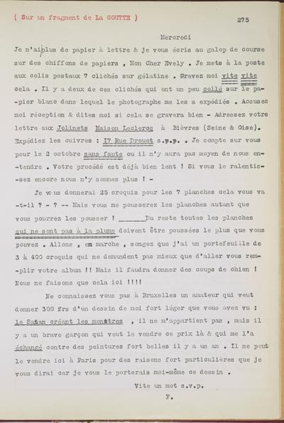 Copie non autographe réalisée par Lefebvre - Kunel de Félicien Rops à [Léon] Evely. s.l., 0000/00/00. Bruxelles, Musées Royaux des Beaux-Arts de Belgique, 8808/t2/p275