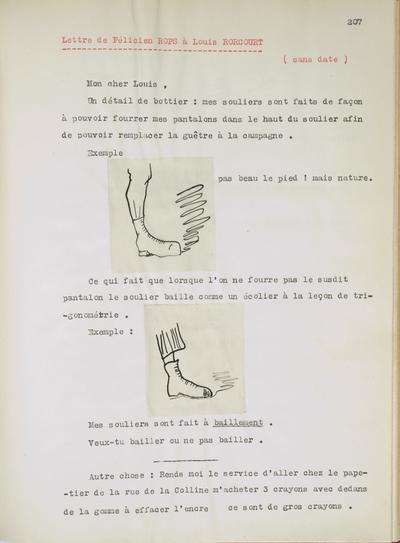 Copie non autographe réalisée par Lefebvre - Kunel de Félicien Rops à Louis [Rorcourt]. s.l., 0000/00/00. Bruxelles, Musées Royaux des Beaux-Arts de Belgique, 8810/t4/p207