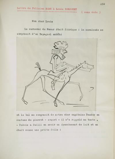 Copie non autographe réalisée par Lefebvre - Kunel de Félicien Rops à Louis [Rorcourt]. s.l., 0000/00/00. Bruxelles, Musées Royaux des Beaux-Arts de Belgique, 8810/t4/p210, 8810/t4/p211 et 8810/t4/p212