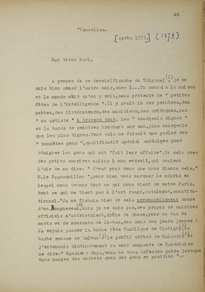 Copie non autographe réalisée par Lefebvre - Kunel de Félicien Rops à Karl Inconnu. s.l., 0000/00/00. Bruxelles, Musées Royaux des Beaux-Arts de Belgique, 8811/t5/p25, 8811/t5/p26 et 8811/t5/p29