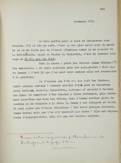Copie non autographe réalisée par Lefebvre - Kunel de Félicien Rops à Inconnu. s.l., 1885/11/00. Bruxelles, Musées Royaux des Beaux-Arts de Belgique, 8811/t5/p263