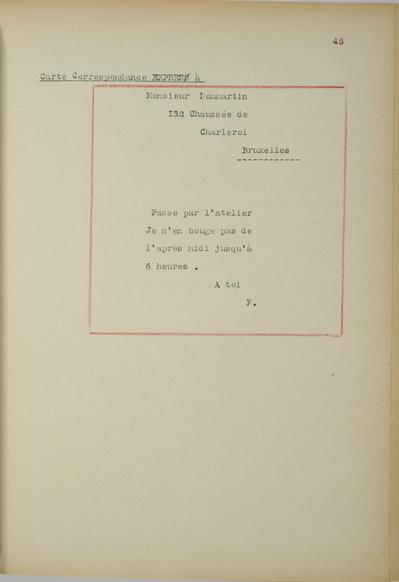 Copie non autographe réalisée par Lefebvre - Kunel de Félicien Rops à [Léon] Dommartin. s.l., 0000/00/00. Bruxelles, Musées Royaux des Beaux-Arts de Belgique, 8811/t5/p45