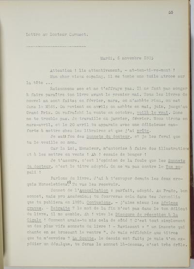 Copie non autographe réalisée par Lefebvre - Kunel de Félicien Rops à [Georges] [Camuset]. s.l., 1883/11/06. Bruxelles, Musées Royaux des Beaux-Arts de Belgique, 8812/t6/p55 et 8812/t6/p56
