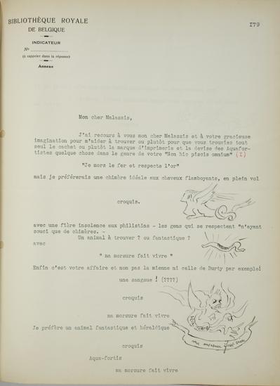 Copie non autographe réalisée par Lefebvre - Kunel de Félicien Rops à [Auguste] Poulet-Malassis. s.l., 0000/00/00. Bruxelles, Musées Royaux des Beaux-Arts de Belgique, 8813/t7/p179 et 8813/t7/p180