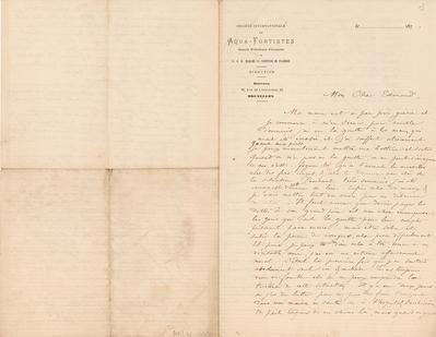 Lettre de Félicien Rops à Emond [Lambrichs]. s.l., [1875]/00/00. Les Amis du musée Rops, en dépôt au musée Rops, inv. AMIS LE 029