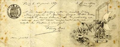 Lettre avec épreuve de Félicien Rops à Georges Madame Ritter. Paris, 1887/01/07. Collection privée, CPEA/9