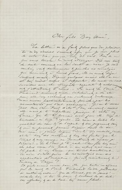 Lettre de Félicien Rops à [Paul] [Rops]. [Mettet], 1873/09/10. Province de Namur, musée Félicien Rops, FFR/LE/9