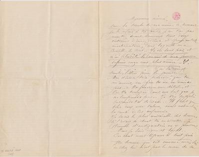 Lettre de Félicien Rops à Marie Inconnue. s.l., 0000/00/00. Bruxelles, Bibliothèque royale de Belgique, II/6655/468/40