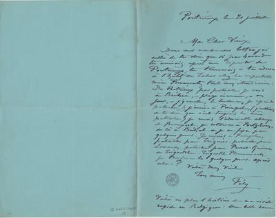 Lettre de Félicien Rops à [Léon] [Dommartin]. Portrieux, 0000/07/21. Bruxelles, Bibliothèque royale de Belgique, II/6655/469/2