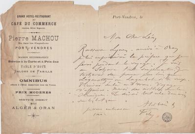 Lettre de Félicien Rops à Léon [Dommartin]. s.l., 0000/00/00. Bruxelles, Bibliothèque royale de Belgique, II/6655/469/48