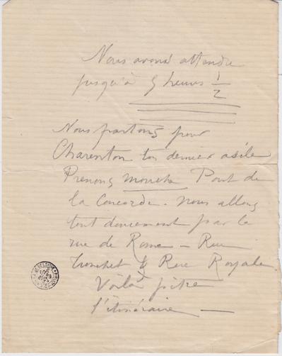 Lettre de Félicien Rops à [Léon] [Dommartin]. [Paris], 0000/00/00. Bruxelles, Bibliothèque royale de Belgique, II/6655/470/11