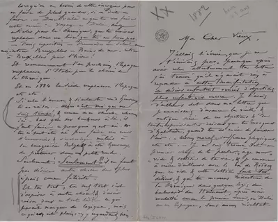 Lettre de Félicien Rops à [Léon] [Dommartin]. s.l., 1882/00/00. Bruxelles, Bibliothèque royale de Belgique, II/6714/20