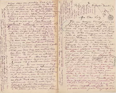 Lettre de Félicien Rops à Léon [Dommartin]. Paris, 0000/00/00. Bruxelles, Bibliothèque royale de Belgique, II/6714/26