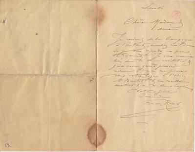 Lettre de Félicien Rops à Inconnue. s.l., 0000/00/00. Bruxelles, Bibliothèque royale de Belgique, II/6958/53