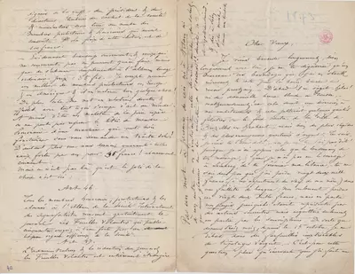 Lettre de Félicien Rops à [Armand] [Gouzien]. s.l., 0000/00/00. Bruxelles, Bibliothèque royale de Belgique, II/6958/90