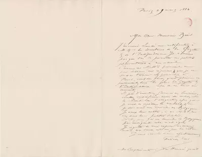 Lettre de Félicien Rops à [Edgar] Baes. Paris, 1884/03/29. Bruxelles, Bibliothèque royale de Belgique, III/215/10/32