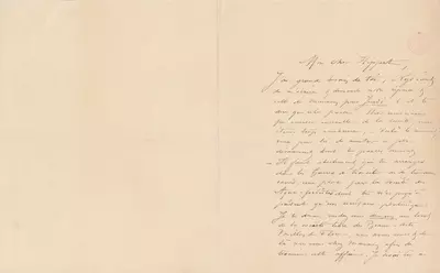 Lettre de Félicien Rops à [Théodore] Hippert. s.l., 1870/00/00. Bruxelles, Bibliothèque royale de Belgique, III/215/5/37