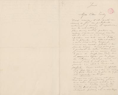 Lettre de Félicien Rops à [Léon] Evely. s.l., 0000/00/00. Bruxelles, Bibliothèque royale de Belgique, III/215/6/14
