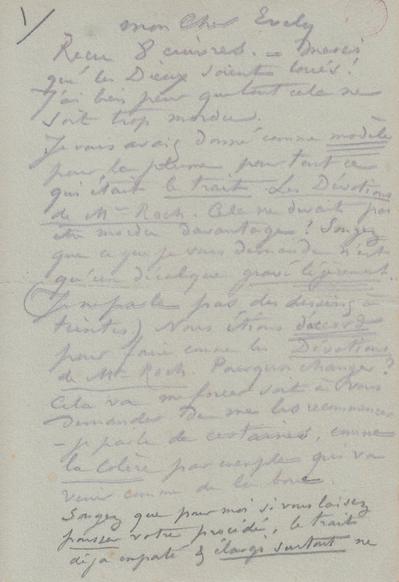 Lettre de Félicien Rops à [Léon] Evely. s.l., 0000/00/00. Bruxelles, Bibliothèque royale de Belgique, III/215/6/7 et III/215/6/8