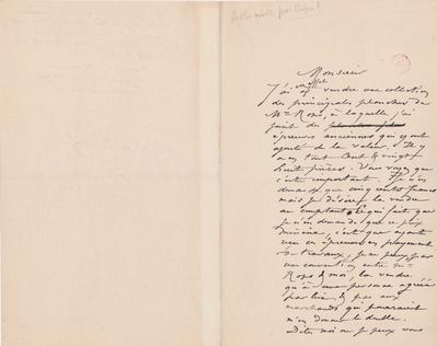 Lettre de Félicien Rops à Inconnu. s.l., 0000/00/00. Bruxelles, Bibliothèque royale de Belgique, III/215/7/26