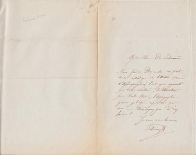 Lettre de Félicien Rops à Inconnu Labussière de. s.l., 0000/00/00. Namur, musée Félicien Rops, LEpr/273